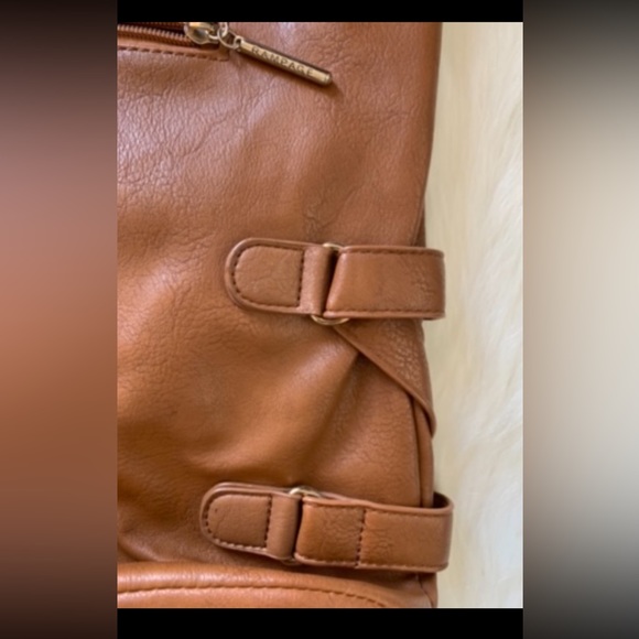 Rampage Gold Studded Side Buckle Tote Purse Handbag - Picture 9 of 11